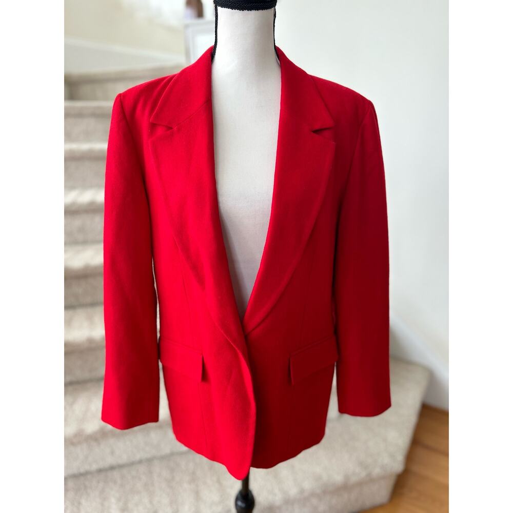 Pendleton Wool Christmas Red Single Button Blazer - image 1